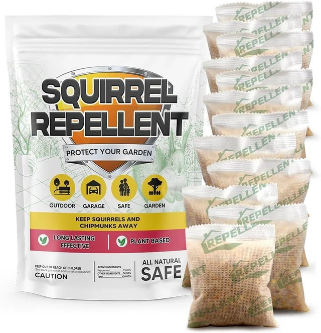 Main image of 12 Pouches Outdoor Squirrel & Chipmunk Repellent
