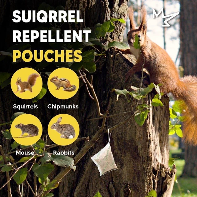 Alt view image 2 of 7 - 12 Pouches Outdoor Squirrel & Chipmunk Repellent