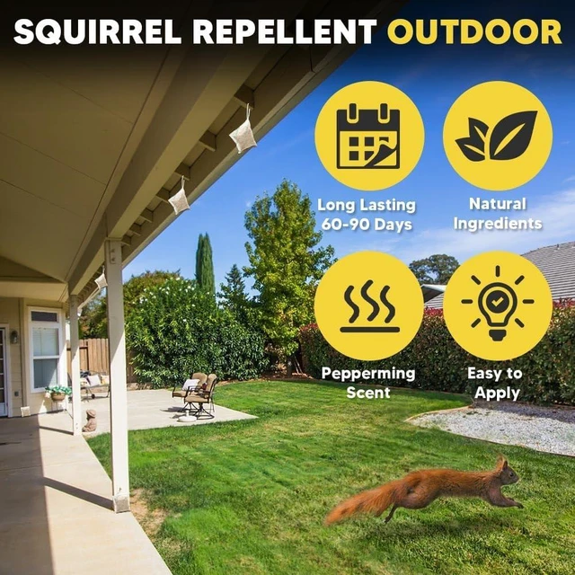 Alt view image 6 of 7 - 12 Pouches Outdoor Squirrel & Chipmunk Repellent