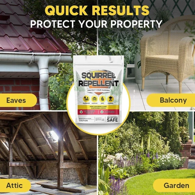Alt view image 7 of 7 - 12 Pouches Outdoor Squirrel & Chipmunk Repellent