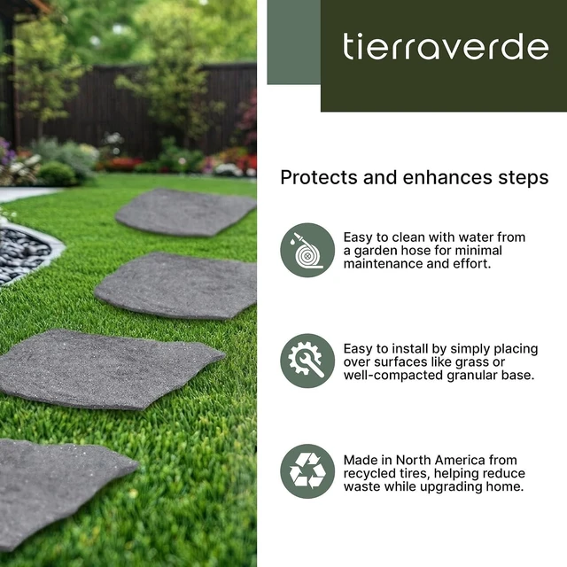 Alt view image 2 of 7 - TierraVerde Rubber Stepping Stones with Natural Rock Look, 18" x 22", 4-Pack