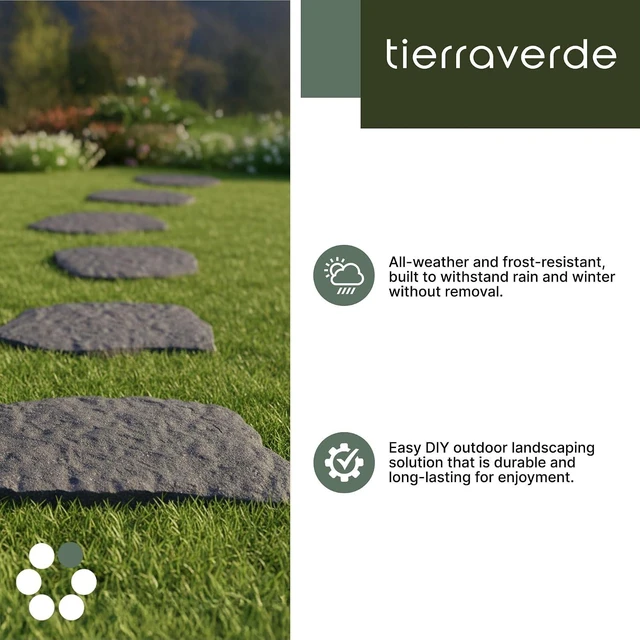 Alt view image 3 of 7 - TierraVerde Rubber Stepping Stones with Natural Rock Look, 18" x 22", 4-Pack