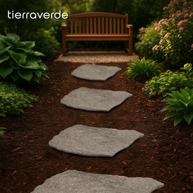Alt view image 7 of 7 - TierraVerde Rubber Stepping Stones with Natural Rock Look, 18" x 22", 4-Pack