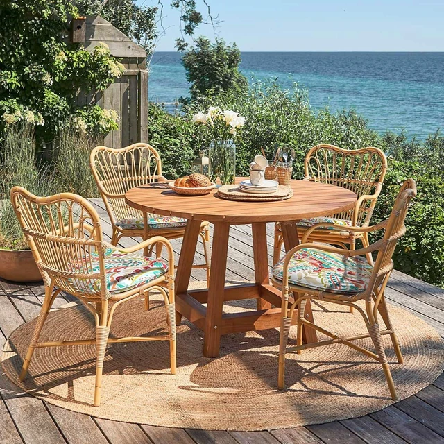 Alt view image 6 of 6 - Set of 4 Water-Resistant Outdoor Chair Cushions with Ties, 16" x 17" Patio Seat Pads for Home Garden Furniture, Pretty Paisley