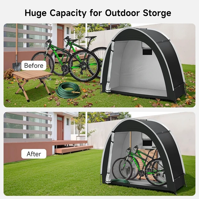 Alt view image 5 of 6 - PU5000 Waterproof Bike Storage Tent, Outdoor Shed for 2 Bikes