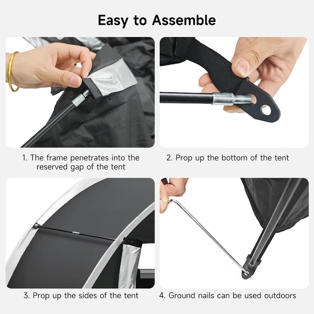 Alt view image 6 of 6 - PU5000 Waterproof Bike Storage Tent, Outdoor Shed for 2 Bikes