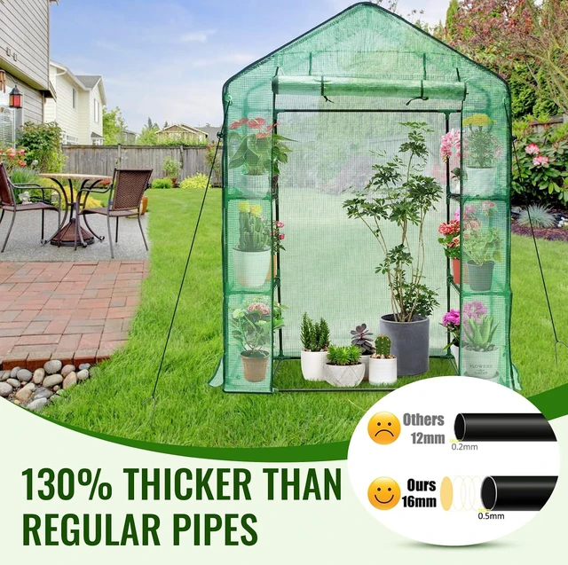 Alt view image 4 of 7 - 28 x 57 x 76'' Walk-In Greenhouse for Outdoor & Indoor