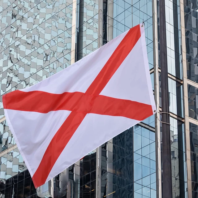 Alt view image 7 of 7 - 5x8 Heavy Duty Sewn Alabama Flag, Outdoor with Brass Grommets & Saltire