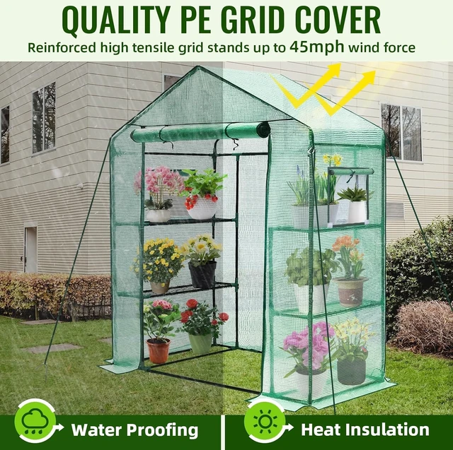 Alt view image 5 of 7 - 28 x 57 x 76'' Walk-In Greenhouse for Outdoor & Indoor