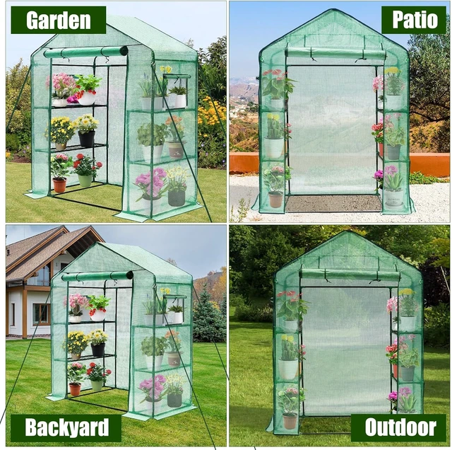 Alt view image 6 of 7 - 28 x 57 x 76'' Walk-In Greenhouse for Outdoor & Indoor