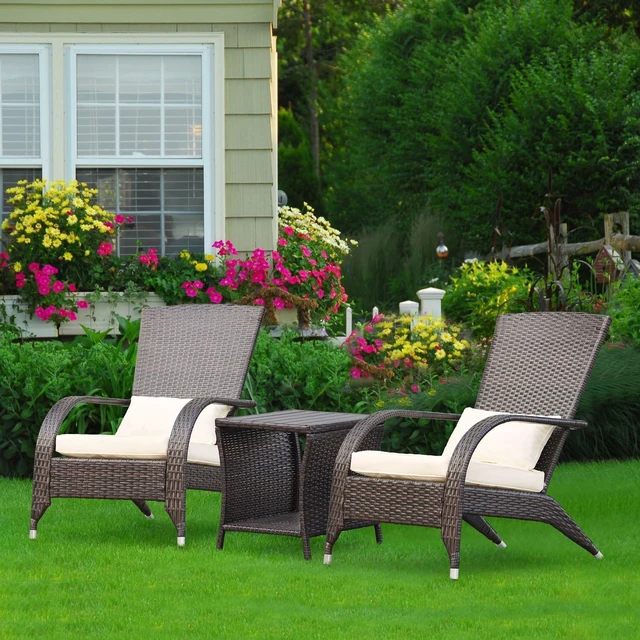 Alt view image 5 of 7 - Small Rattan Wicker Outdoor Side Table with Poly Lumber Top & Storage, Coffee End Bistro Table for Patio, Balcony, Garden, Porch & Deck, Brown