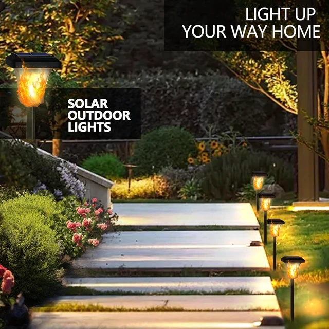 Alt view image 7 of 7 - LED Solar Torch Lights with Flickering Flame, Outdoor