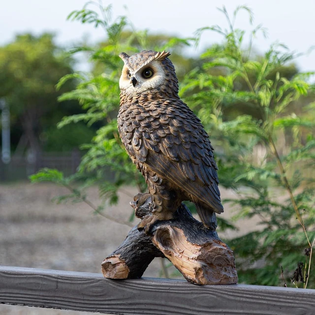 Main image of 13.3 Inch Owl Decoy Outdoor Statue, Ideal for Courtyard, Lawn, Yard & Grassland Decor, Housewarming Gift