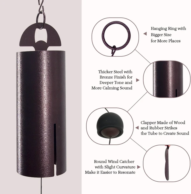 Alt view image 2 of 7 - Deep Tone Wind Chimes for Outside, Heroic Windbell