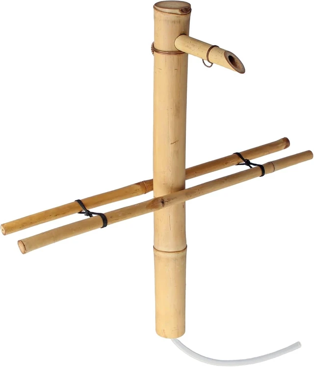 Alt view image 5 of 7 - Large 18" Adjustable Bamboo Zen Fountain Kit with Pump for Bowls, Basins, Ponds & Backyard Gardens, Indoor/Outdoor (Container Not Included)