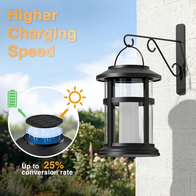 Alt view image 3 of 7 - 4 Pack Waterproof Flickering Flame Solar Lanterns, Outdoor