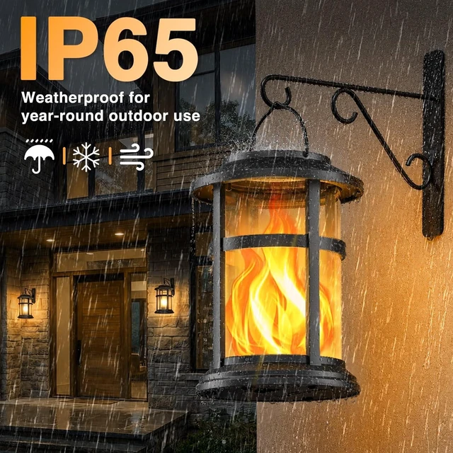 Alt view image 4 of 7 - 4 Pack Waterproof Flickering Flame Solar Lanterns, Outdoor