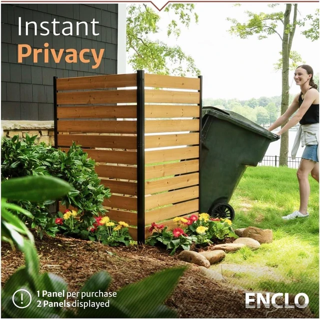 Alt view image 2 of 7 - Enclo Concord Cedar Wood Privacy Screen, No-Dig DIY Kit