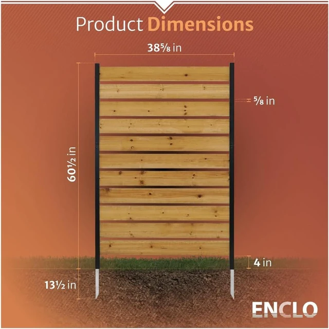 Alt view image 6 of 7 - Enclo Concord Cedar Wood Privacy Screen, No-Dig DIY Kit