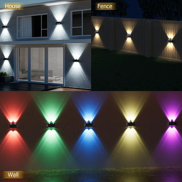 Alt view image 7 of 7 - Waterproof Up & Down Solar Fence Lights, Outdoor