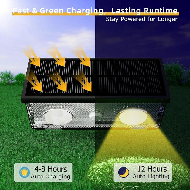 Alt view image 6 of 7 - Waterproof Up & Down Solar Fence Lights, Outdoor