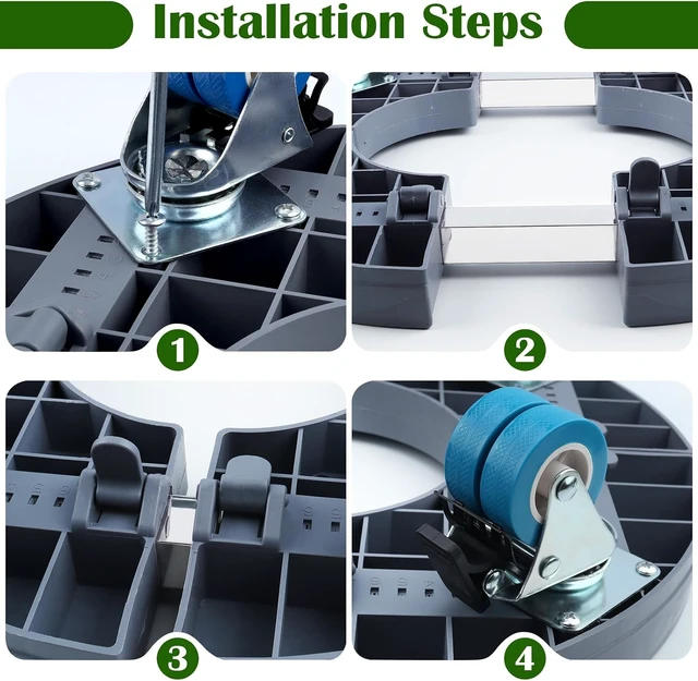 Alt view image 6 of 7 - 2 Pack 15-20 Inch Adjustable Rolling Plant Caddy with Wheels