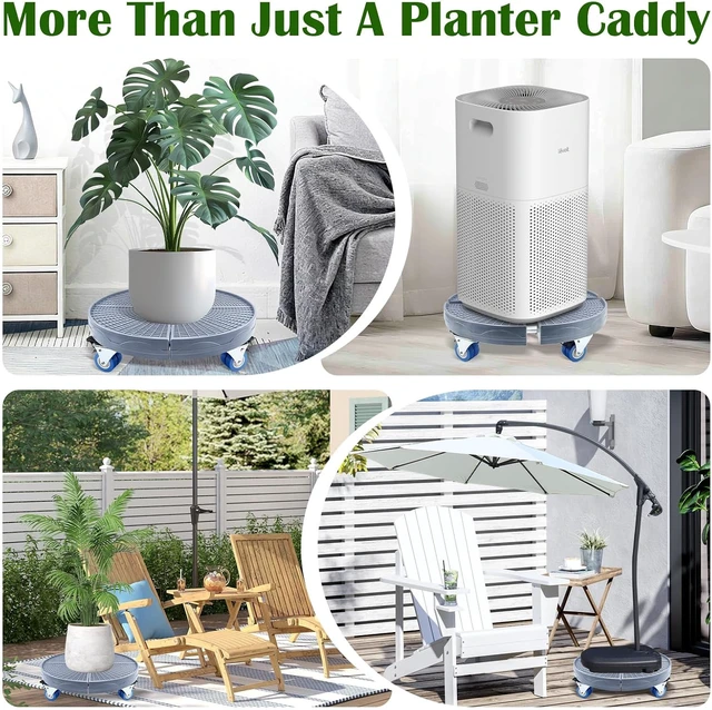 Alt view image 7 of 7 - 2 Pack 15-20 Inch Adjustable Rolling Plant Caddy with Wheels