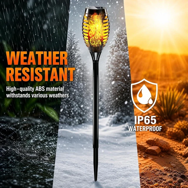 Alt view image 6 of 7 - 16 Pack Mini Solar Torch Lights with Flickering Flames, Outdoor