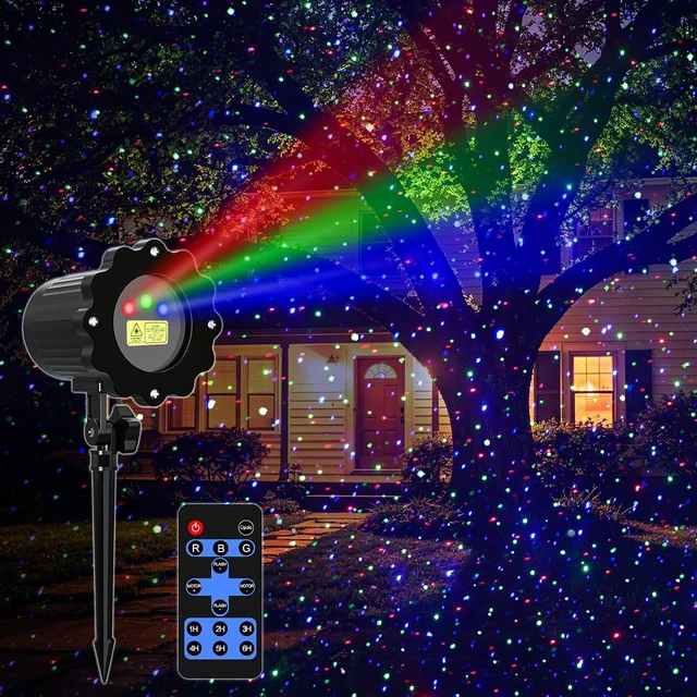 Main image of RGB Laser Projector Lights, 3-Color Firefly Light Show, Outdoor