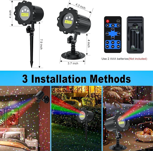 Alt view image 5 of 7 - RGB Laser Projector Lights, 3-Color Firefly Light Show, Outdoor