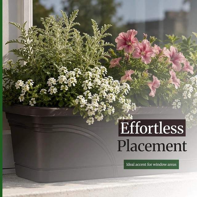 Alt view image 3 of 7 - 2 Pack 36 x 8 Inch Rectangular Garden Box Planters, Black