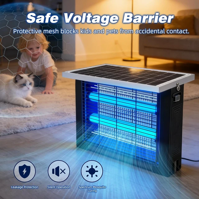 Alt view image 3 of 7 - Large HighPower Solar Bug Zapper, Mosquito Zapper for 4000 sq.ft, Outdoor