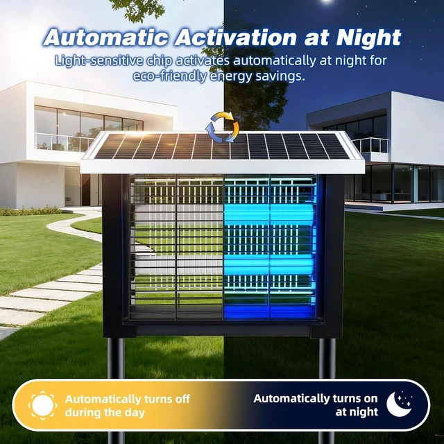 Alt view image 4 of 7 - Large HighPower Solar Bug Zapper, Mosquito Zapper for 4000 sq.ft, Outdoor