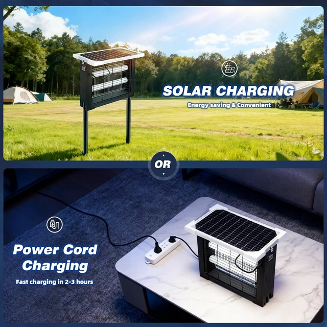 Alt view image 6 of 7 - Large HighPower Solar Bug Zapper, Mosquito Zapper for 4000 sq.ft, Outdoor