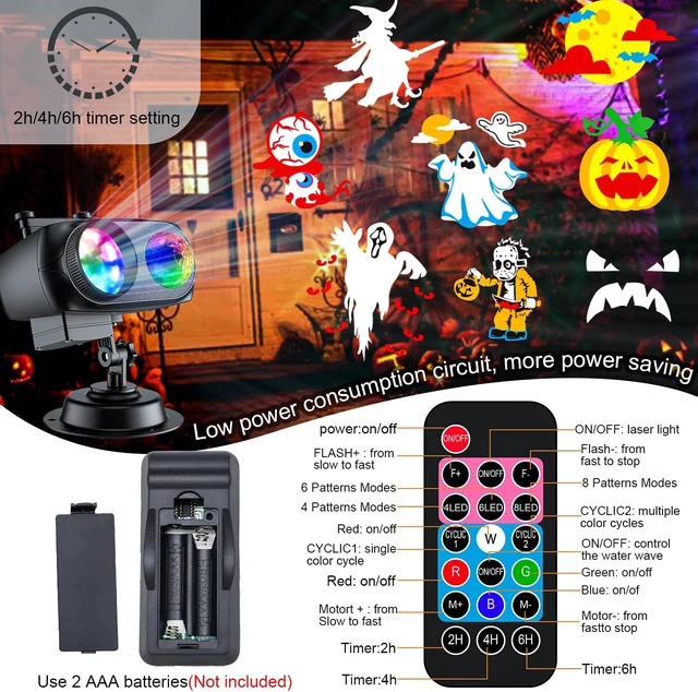 Alt view image 3 of 7 - 2026 Upgraded Halloween Projector Lights, 4/6/8 Adjustable Patterns, Outdoor