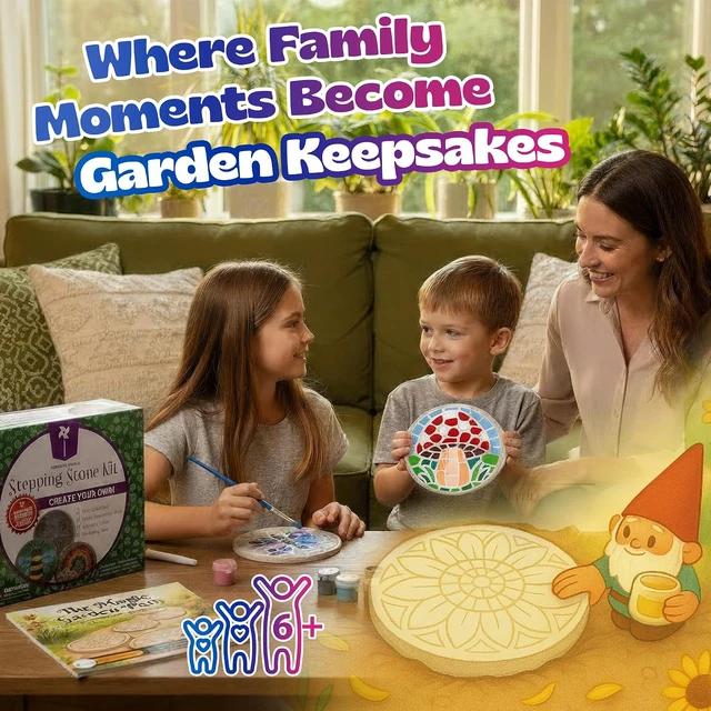 Alt view image 2 of 6 - 5 Mosaic Stepping Stone Kit for Kids with Storybook