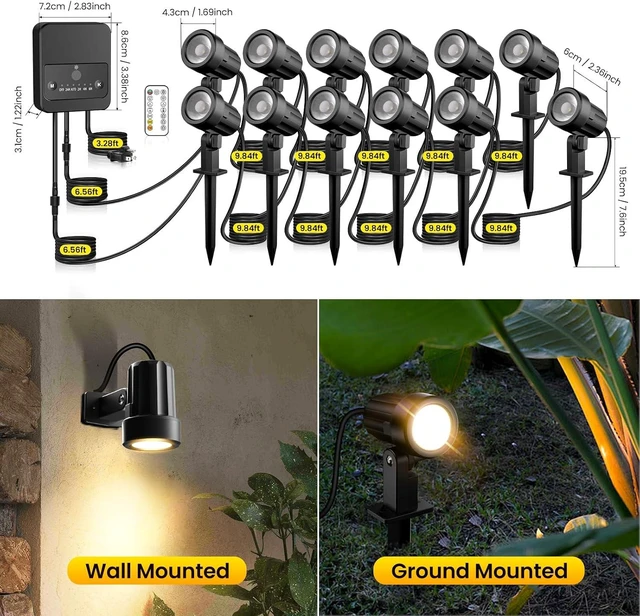 Alt view image 7 of 7 - Dimmable Outdoor Landscape Spotlights 2700-6500K Lighting Kit, 12 Pack