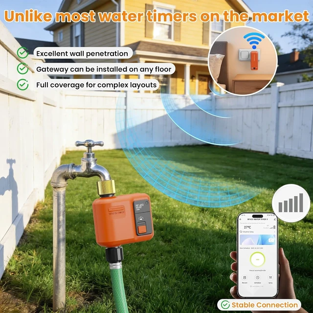 Alt view image 3 of 7 - Smart WiFi Garden Hose Irrigation Timer Sprinkler Water Timer