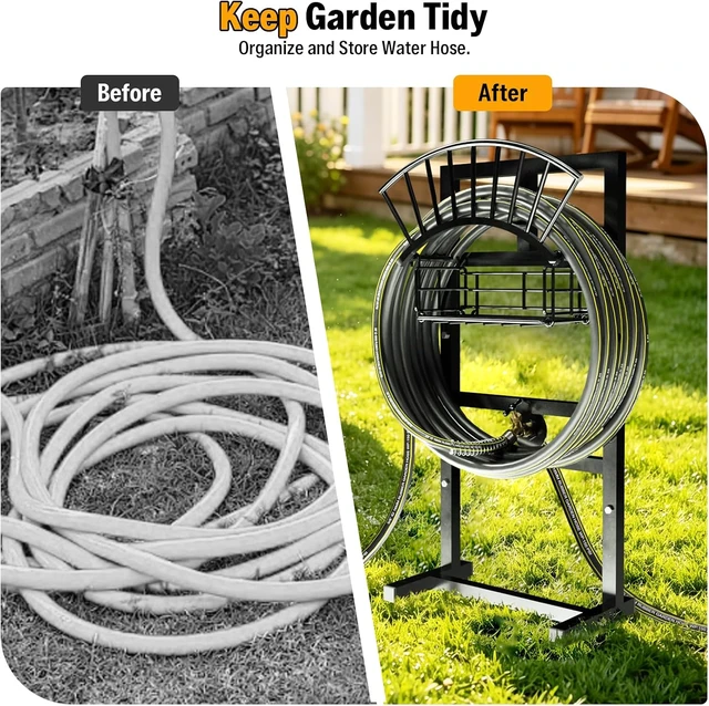 Alt view image 5 of 7 - Freestanding Garden Hose Holder with Brass Faucet