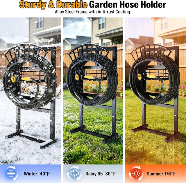 Alt view image 7 of 7 - Freestanding Garden Hose Holder with Brass Faucet