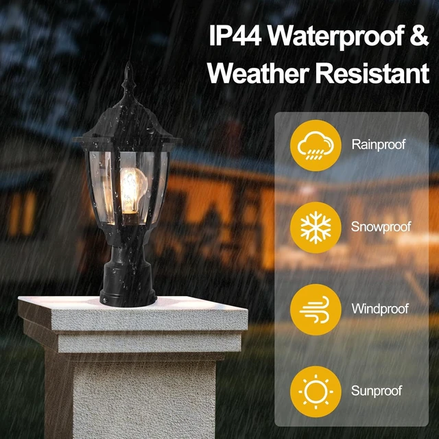 Alt view image 5 of 7 - Black Exterior Lamp Post Light Fixture Outdoor Post Lights, 2 Pack