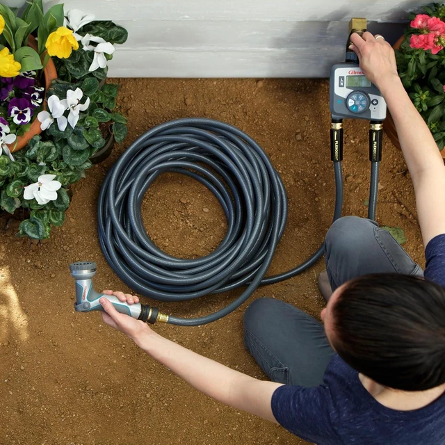 Alt view image 4 of 6 - Flexogen Heavy-Duty Garden Hose, 5/8 in x 100 ft, 8-Layer Kink-Resistant Design with Leak-Proof Brass Couplings, 500 PSI, Made in USA
