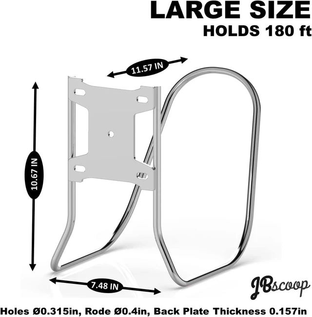 Alt view image 3 of 7 - Heavy-Duty Large Stainless Steel Garden Hose Holder (1)