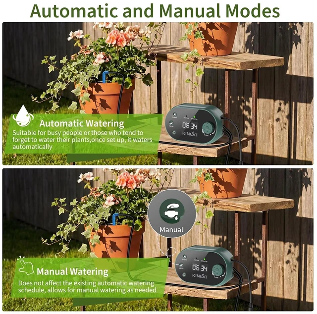 Alt view image 6 of 7 - Solar Drip Irrigation Kit Automatic Plant Waterer for 15 PotsGreen