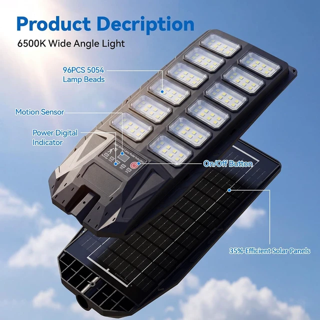 Alt view image 2 of 7 - Waterproof Solar Flood Lights, Dusk-to-Dawn with Motion Sensor, for Parking Lot, Garden, Yard & Pathway, 2 Pack
