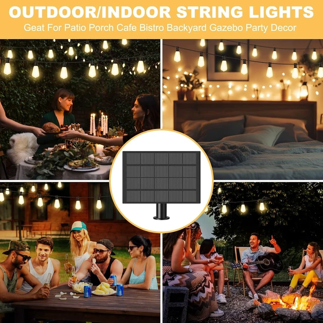 Alt view image 6 of 7 - 50FT Solar String Lights with 32 Bulbs, 1.5FT Spacing, 10 Hours, Remote