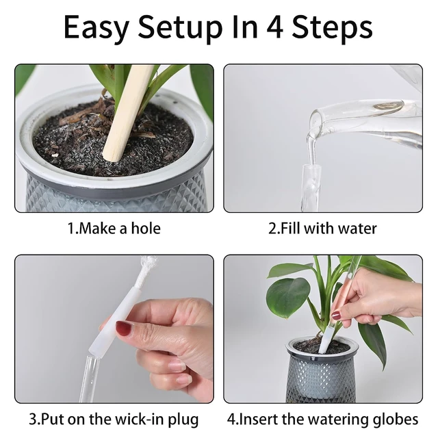 Alt view image 4 of 7 - 13oz Large Glass Self-Watering Globes Automatic Plant Waterer, Up to 2 Weeks