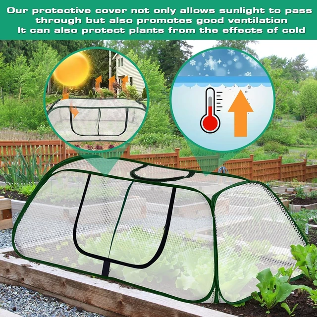 Alt view image 5 of 7 - Garden Greenhouse with Roll-Up Zipper Door, Thicker PE Cover for Vegetables & Fruits, 45" L x 22" W x 16" H, 2 Pack