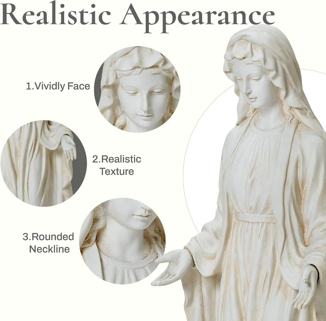 Alt view image 6 of 7 - LuxenHome 29.5'' Large Virgin Mary Garden Statue Outdoor