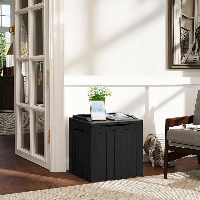 Alt view image 3 of 5 - 31 Gallon All-Weather Resin Deck Box for Patio Furniture, Outdoor Toys & Garden Tools, Black